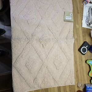 Home Collection Blush Pink Diamond Bath Rug Set Of 3